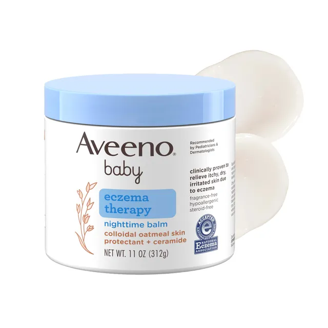aveeno-baby-eczema-therapy-nighttime-body-balm-11-oz-colloidal-oat-ceramide-for- image 1