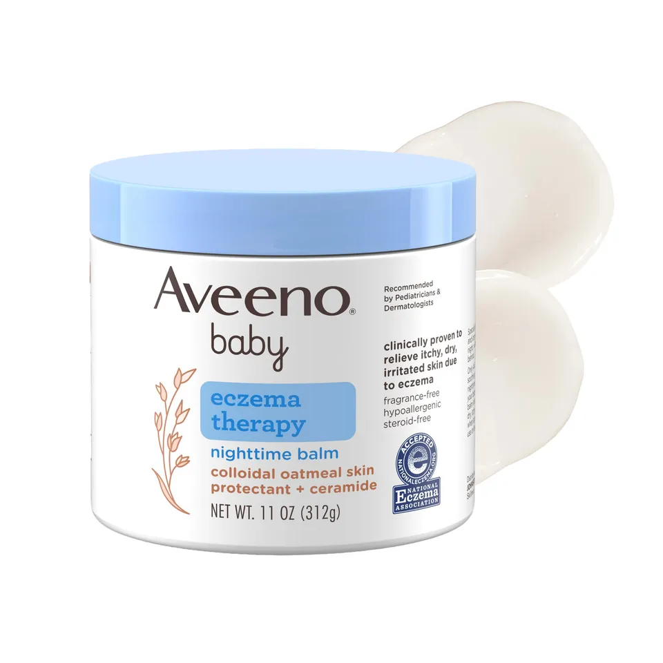 aveeno-baby-eczema-therapy-nighttime-body-balm-11-oz-colloidal-oat-ceramide-for- image 1