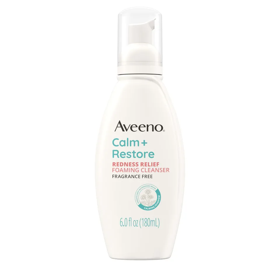 aveeno-calm-restore-redness-relief-foaming-cleanser-with-calming-feverfew-fragra image 1
