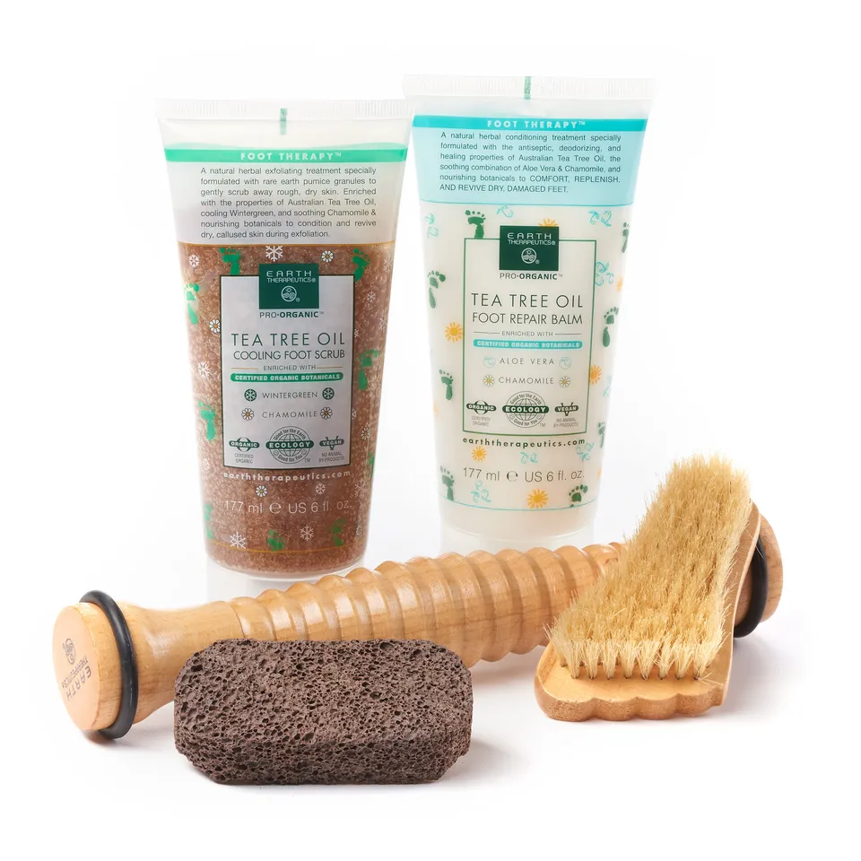 earth-therapeutics-sole-food-foot-therapy-kit-balm-scrub-pumice-stone-brush image 1