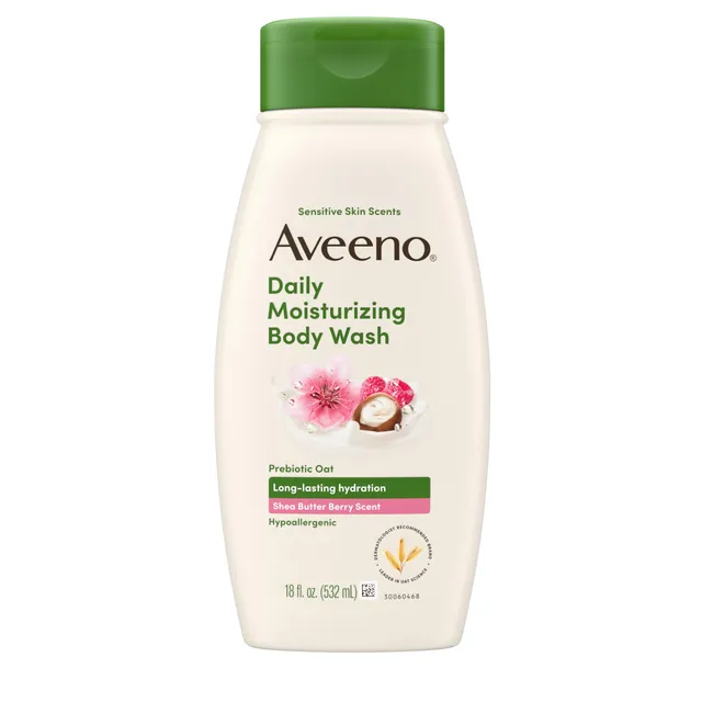 aveeno-daily-moisturizing-body-wash-with-prebiotic-oat-shea-butter-berry-scent-h image 1