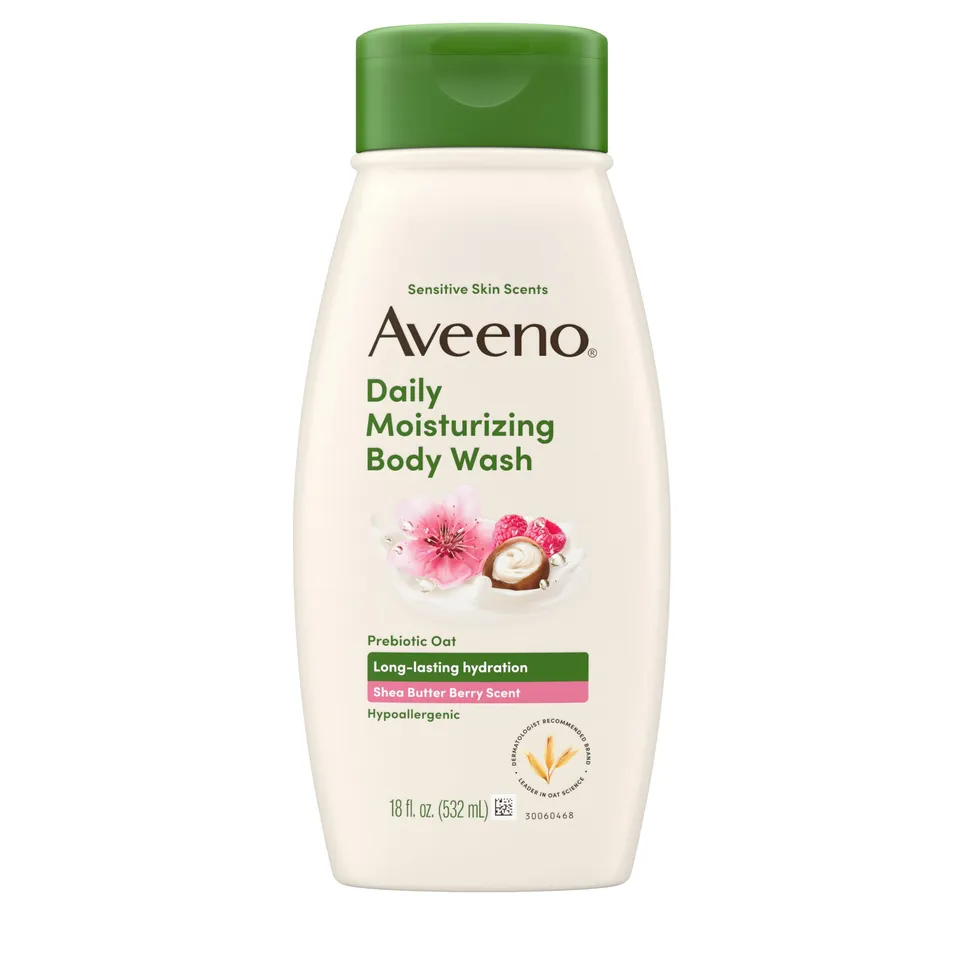 aveeno-daily-moisturizing-body-wash-with-prebiotic-oat-shea-butter-berry-scent-h image 1