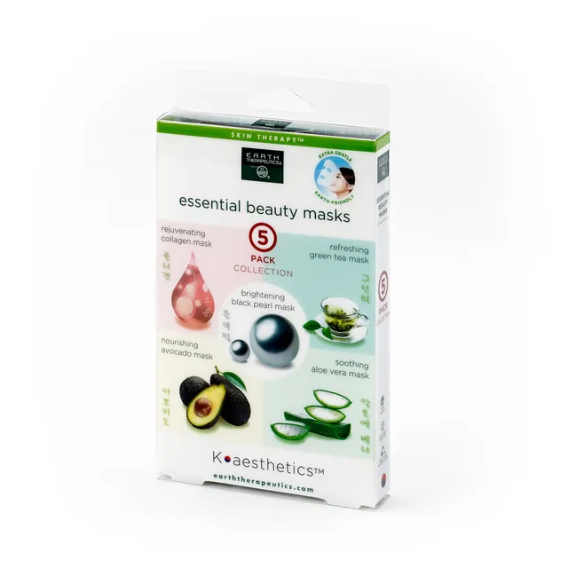 earth-therapeutics-essential-beauty-masks-5-pack-variety-of-aloe-collagen-avocad image 1