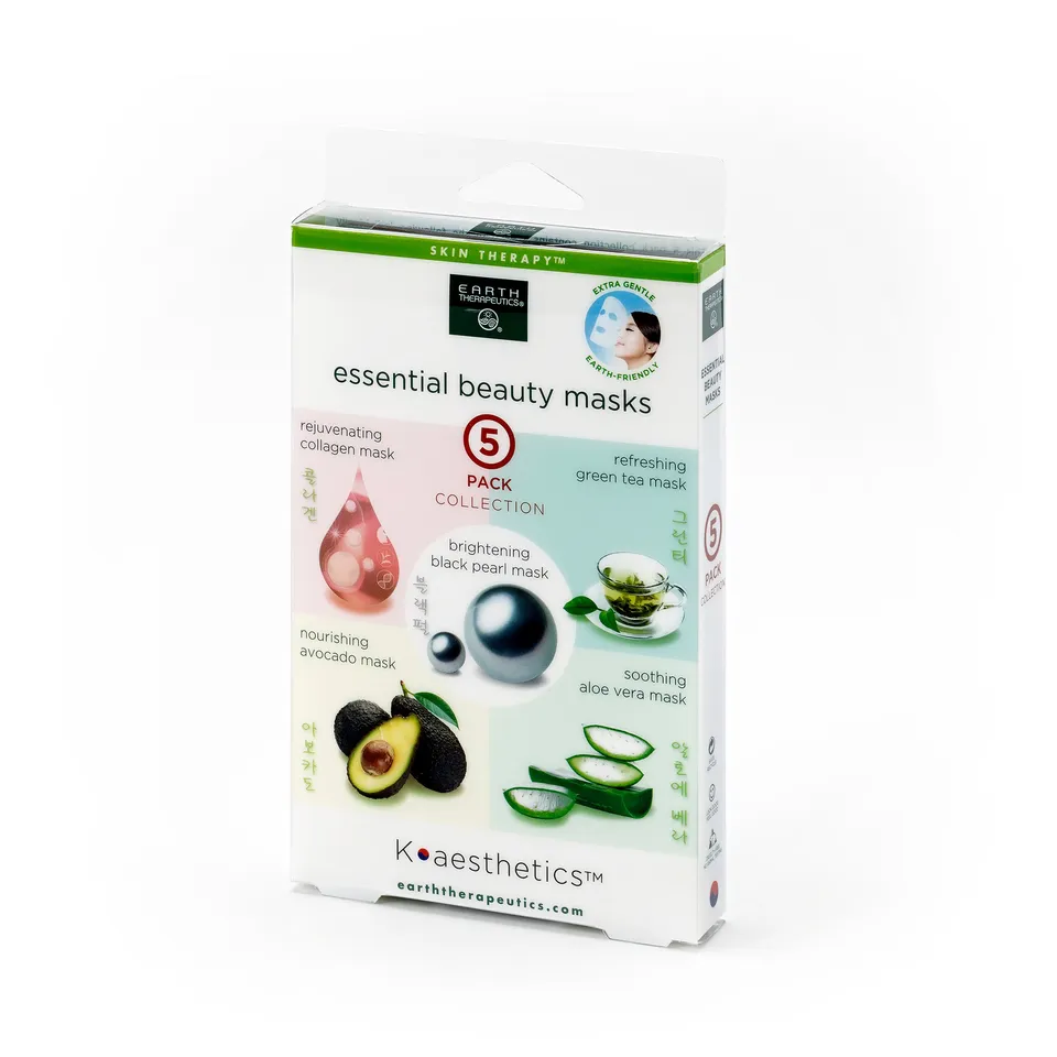 earth-therapeutics-essential-beauty-masks-5-pack-variety-of-aloe-collagen-avocad image 1