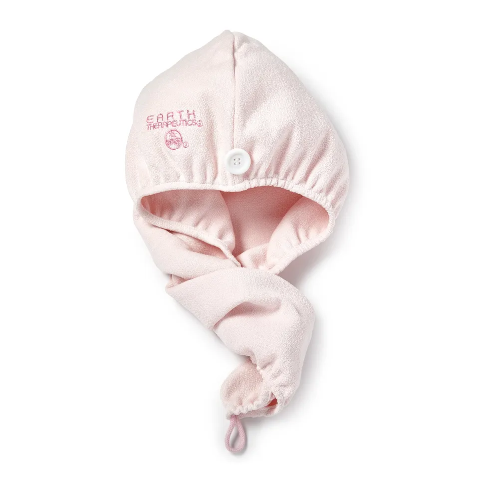 earth-therapeutics-ultra-absorbent-quick-dry-hair-turban-pink-microfiber-towel-f image 1
