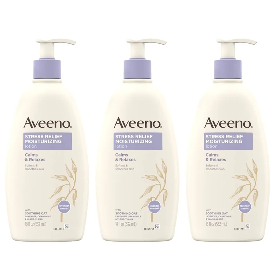 aveeno-stress-relief-moisturizing-body-lotion-with-lavender-natural-oatmeal-esse image 1