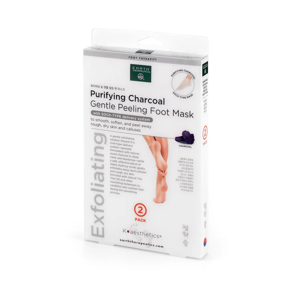 earth-therapeutics-purifying-charcoal-gentle-peeling-foot-mask-2-pairs image 1