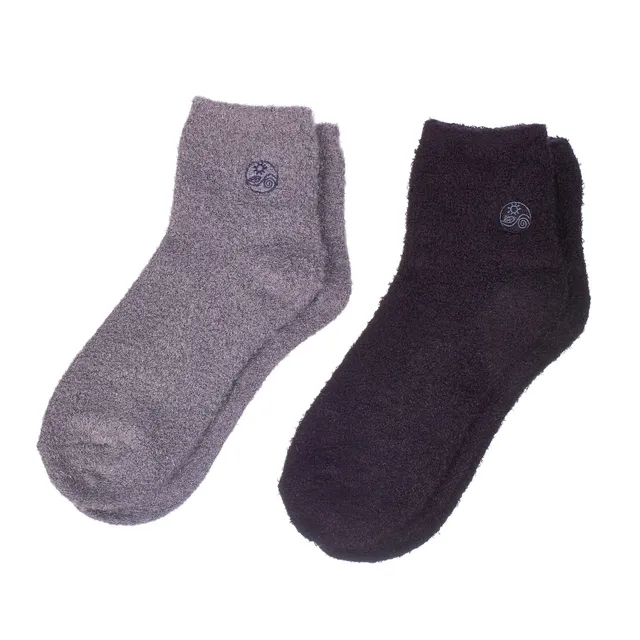 earth-therapeutics-aloe-socks-2-pack-grey-black-moisturizing-with-aloe-vera-vita image 1
