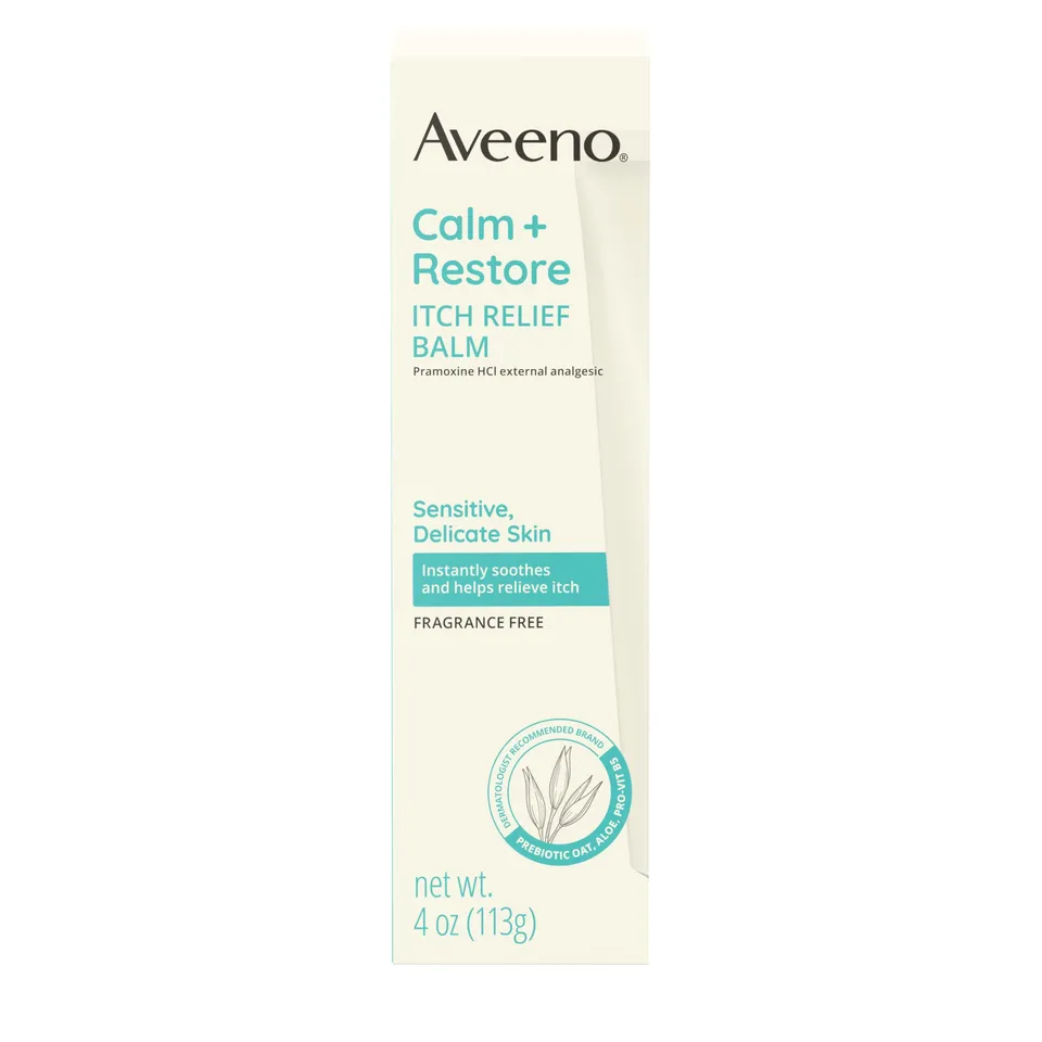 aveeno-calm-restore-itch-relief-body-balm-with-pramoxine-hcl-prebiotic-oat-aloe- image 1