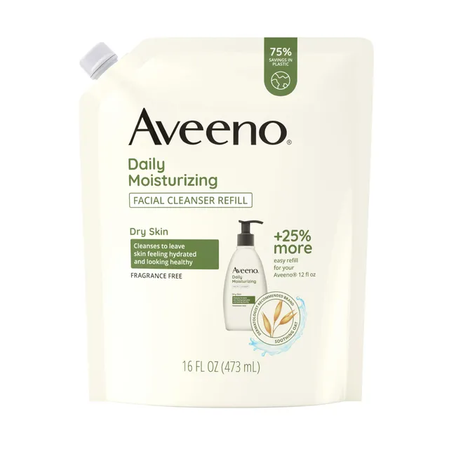 aveeno-daily-moisturizing-facial-cleanser-refill-pouch-fragrance-free-with-sooth image 1