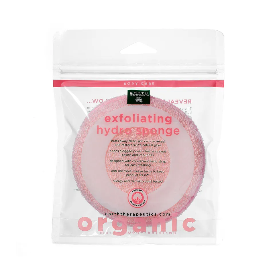 earth-therapeutics-organic-cotton-exfoliating-hydro-sponge-round-pink image 1