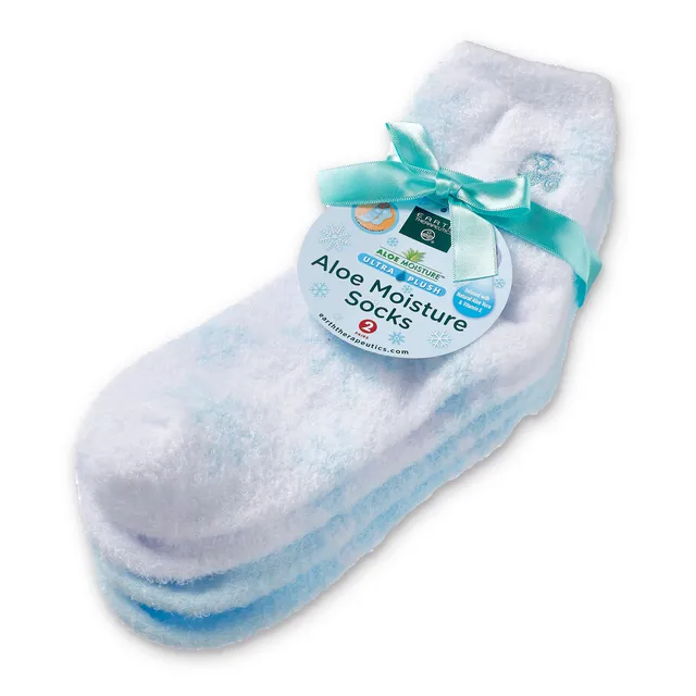 earth-therapeutics-aloe-moisture-socks-2-pack-snowflake image 1