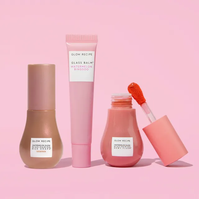 glow-recipe-3-step-fresh-face-routine-mini-niacinamide-hue-drops-dewy-flush-glas image 1