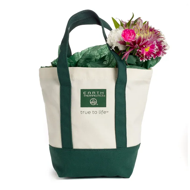 earth-therapeutics-mini-tote-bag-reusable-canvas-gift-tote-eco-friendly-carryall image 1