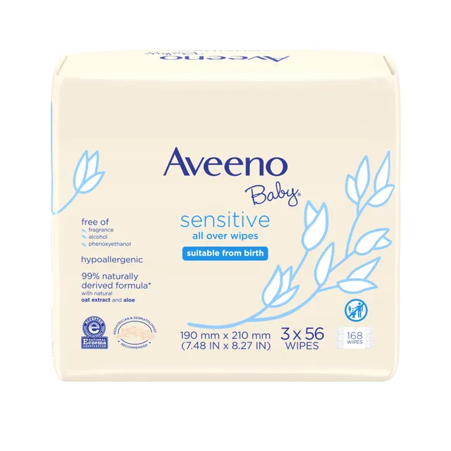 aveeno-baby-sensitive-all-over-wipes-with-aloe-natural-oat-extract-for-face-bott image 1