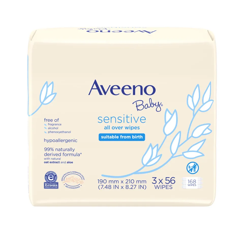 aveeno-baby-sensitive-all-over-wipes-with-aloe-natural-oat-extract-for-face-bott image 1