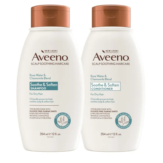 aveeno-scalp-soothing-rose-water-chamomile-shampoo-and-conditioner-set-sulfate-f image 1