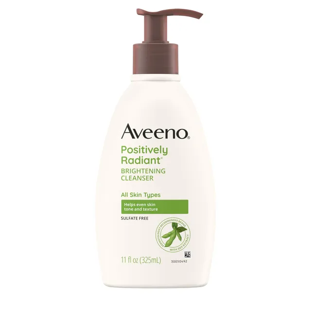 aveeno-positively-radiant-brightening-facial-cleanser-with-soy-extract-for-even- image 1