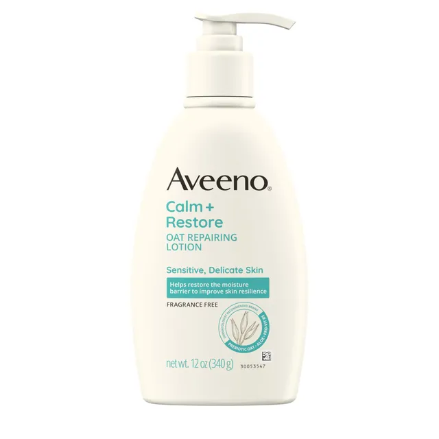 aveeno-calm-restore-oat-repairing-body-lotion-for-sensitive-skin-fragrance-free- image 1