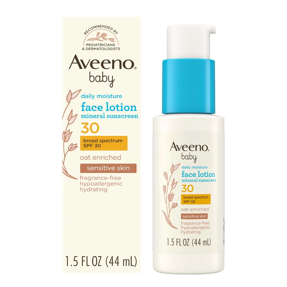 aveeno-baby-daily-moisture-face-lotion-mineral-sunscreen-spf-30-oat-enriched-fra image 1