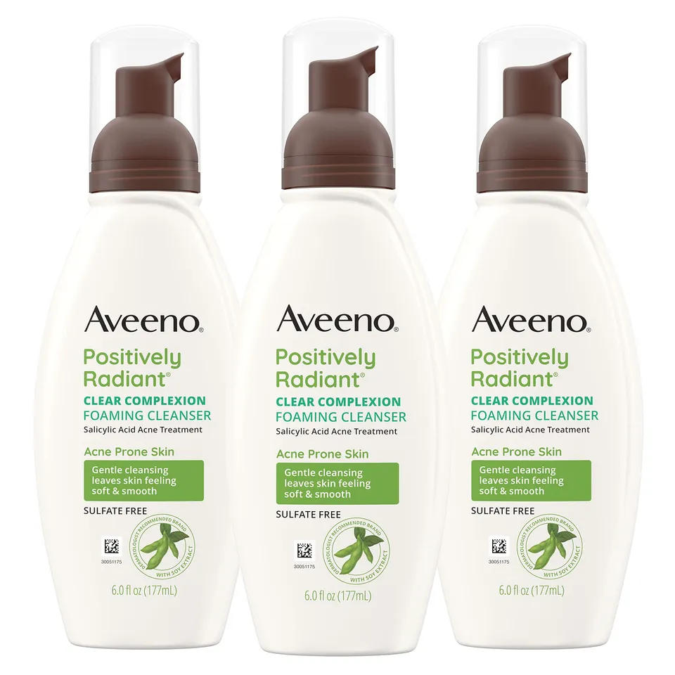 aveeno-clear-complexion-foaming-oil-free-facial-cleanser-with-salicylic-acid-6-f image 1