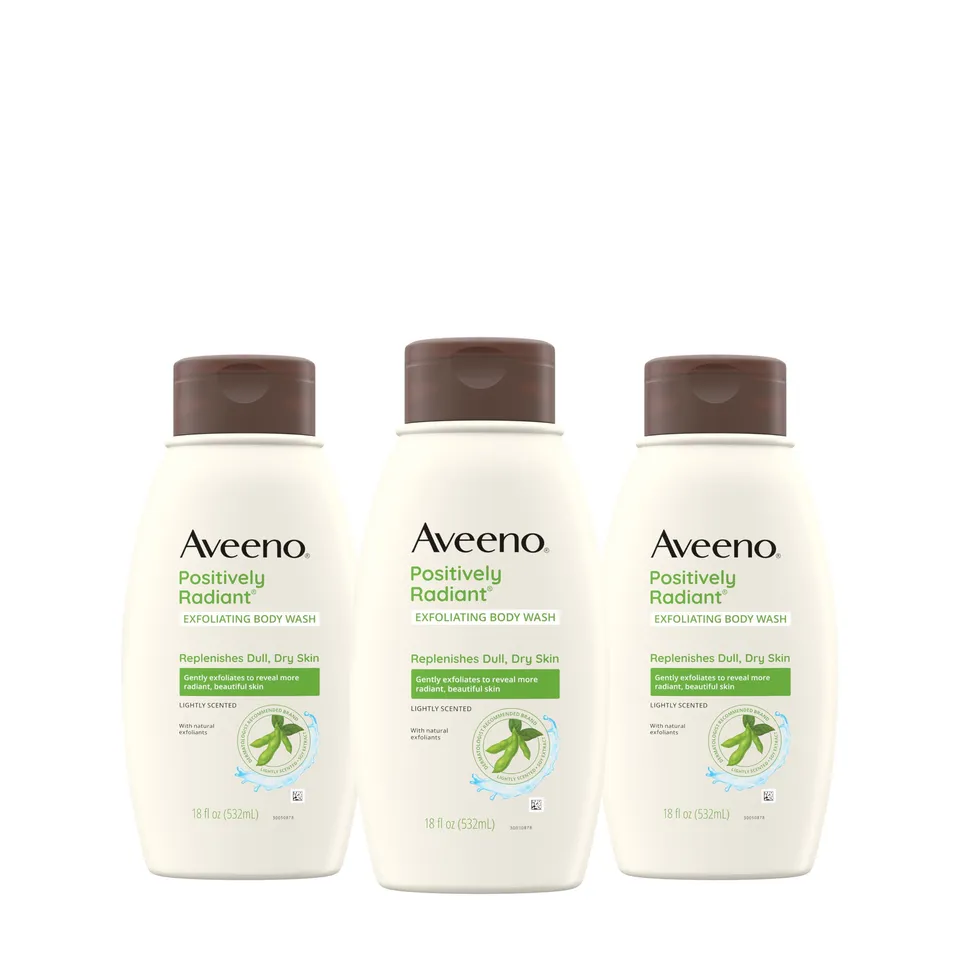 aveeno-positively-radiant-exfoliating-body-wash-with-soy-extract-18-fl-oz-pack-o image 1