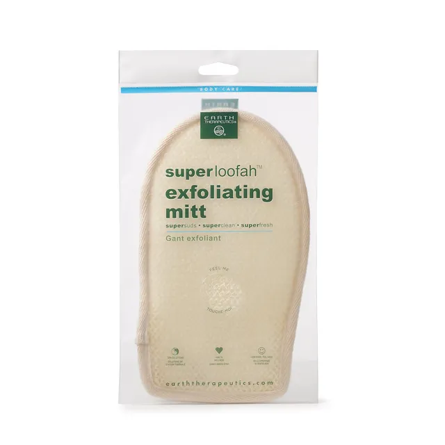 earth-therapeutics-super-loofah-exfoliating-mitt-2-sided-dual-texture image 1
