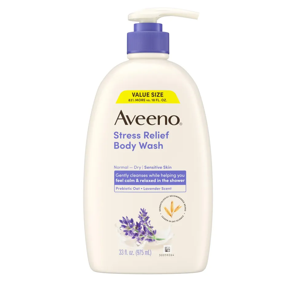 aveeno-stress-relief-body-wash-lavender-scent-with-nourishing-prebiotic-oat-sens image 1