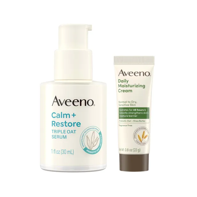 aveeno-skin-care-bundle-for-sensitive-skin-calm-restore-triple-oat-hydrating-fac image 1