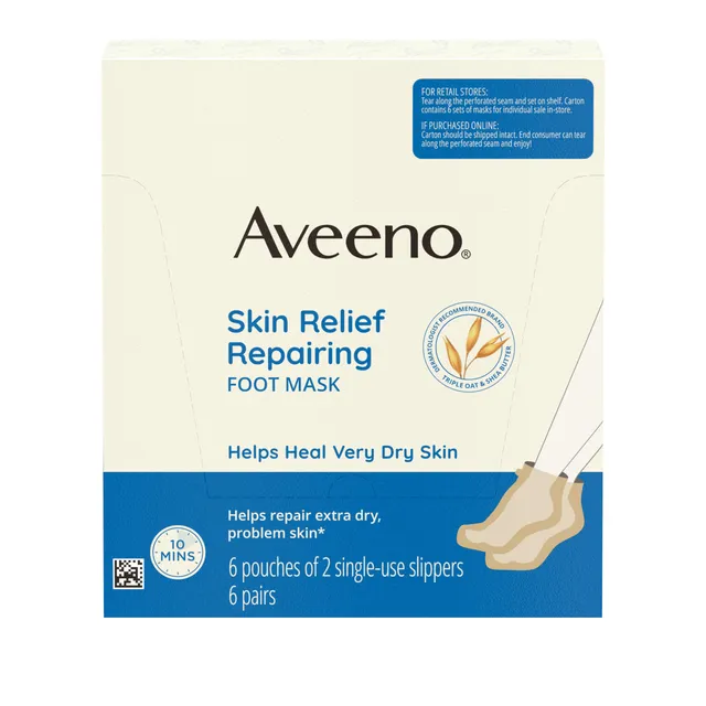 aveeno-skin-relief-repairing-foot-mask-moisturizing-socks-with-prebiotic-oat-she image 1