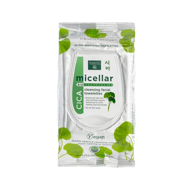 earth-therapeutics-micellar-cleansing-facial-wipes-with-cica-biodegradable image 1