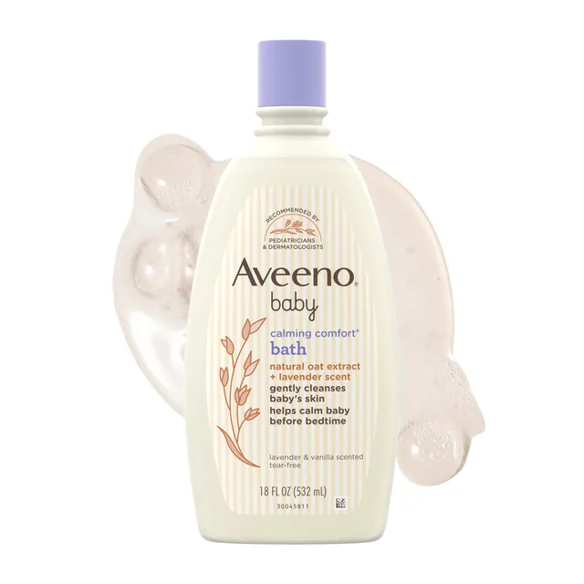 aveeno-baby-nighttime-calming-comfort-bath-baby-body-wash-with-natural-oat-extra image 1