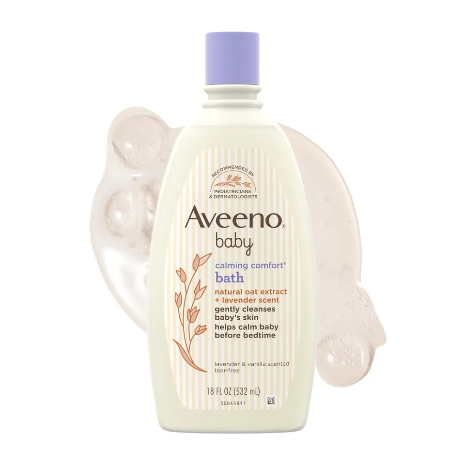 aveeno-baby-nighttime-calming-comfort-bath-baby-body-wash-with-natural-oat-extra image 1