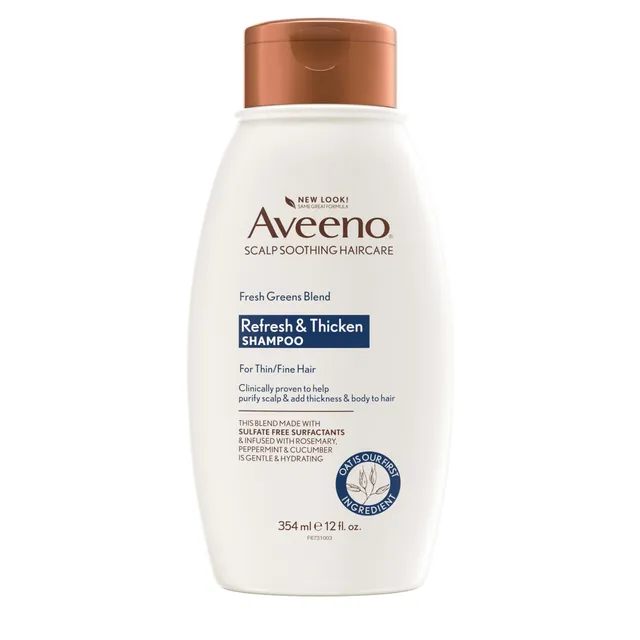 aveeno-fresh-greens-blend-natural-volumizing-shampoo-with-cucumber-rosemary-for- image 1