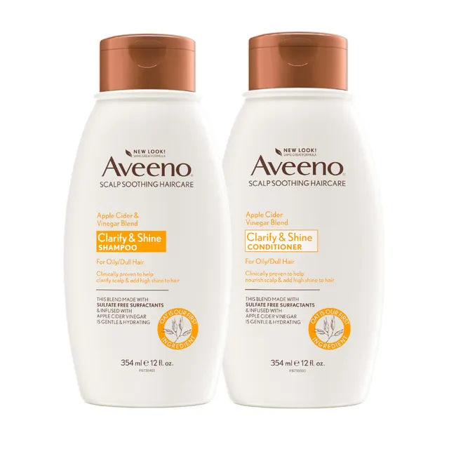aveeno-apple-cider-vinegar-shampoo-conditioner-set-for-oily-dull-hair-ph-balance image 1