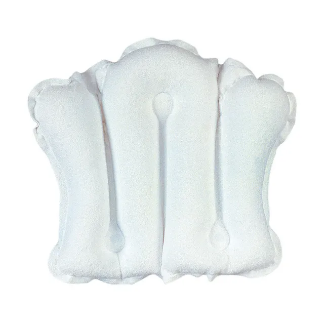 earth-therapeutics-terry-covered-bath-pillow-white-inflatable-suction-cup-anchor image 1