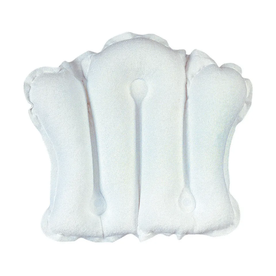 earth-therapeutics-terry-covered-bath-pillow-white-inflatable-suction-cup-anchor image 1