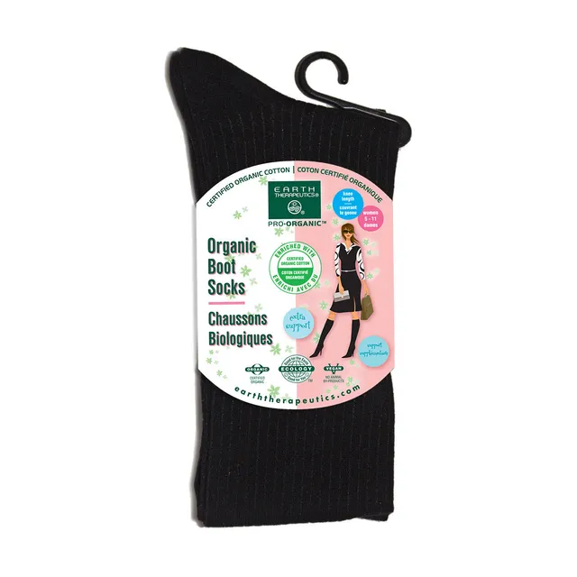earth-therapeutics-organic-cotton-boot-socks-15-knee-length image 1