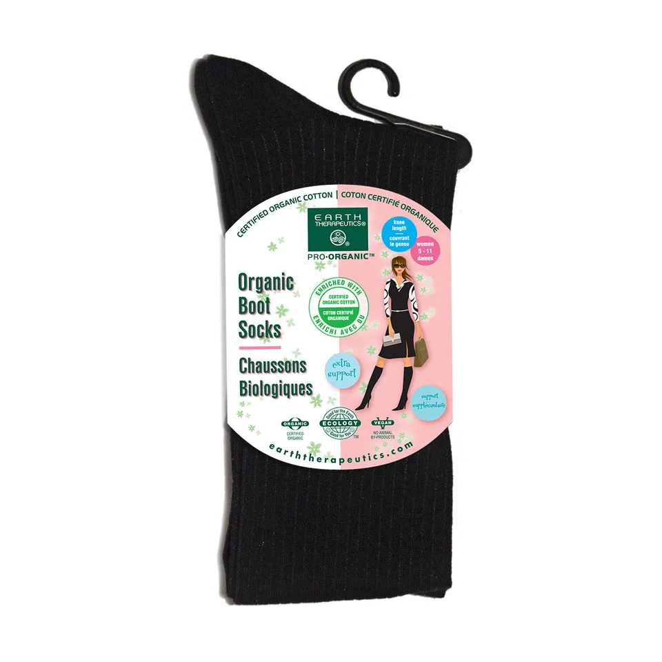 earth-therapeutics-organic-cotton-boot-socks-15-knee-length image 1
