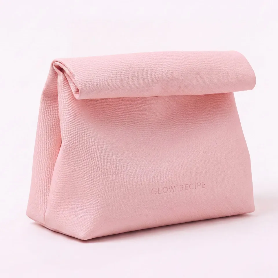 glow-recipe-the-roll-bag-pink-vegan-saffiano-leather-travel-bag image 1