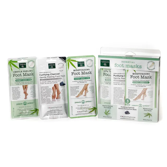 earth-therapeutics-essential-foot-masks-3-pack-gentle-peeling-with-hemp-seed-oil image 1