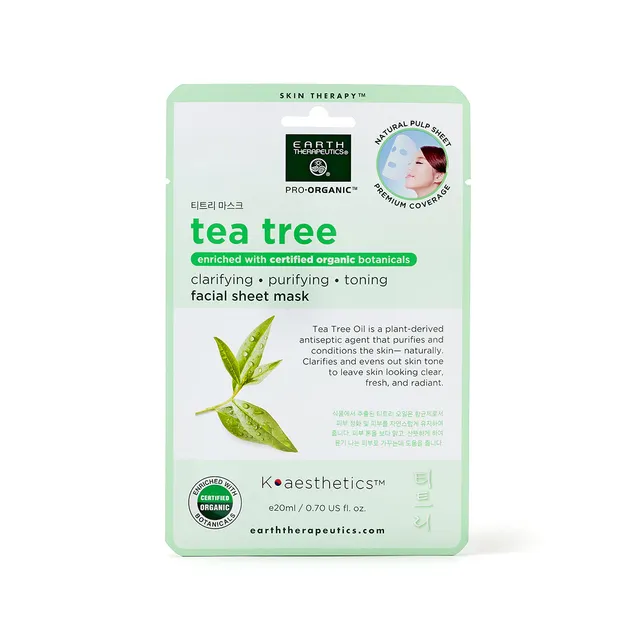 earth-therapeutics-tea-tree-mask-single-biodegradable-clarifying-sheet-mask image 1