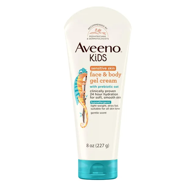 aveeno-kids-sensitive-skin-face-body-gel-cream-with-prebiotic-oat-8-oz image 1