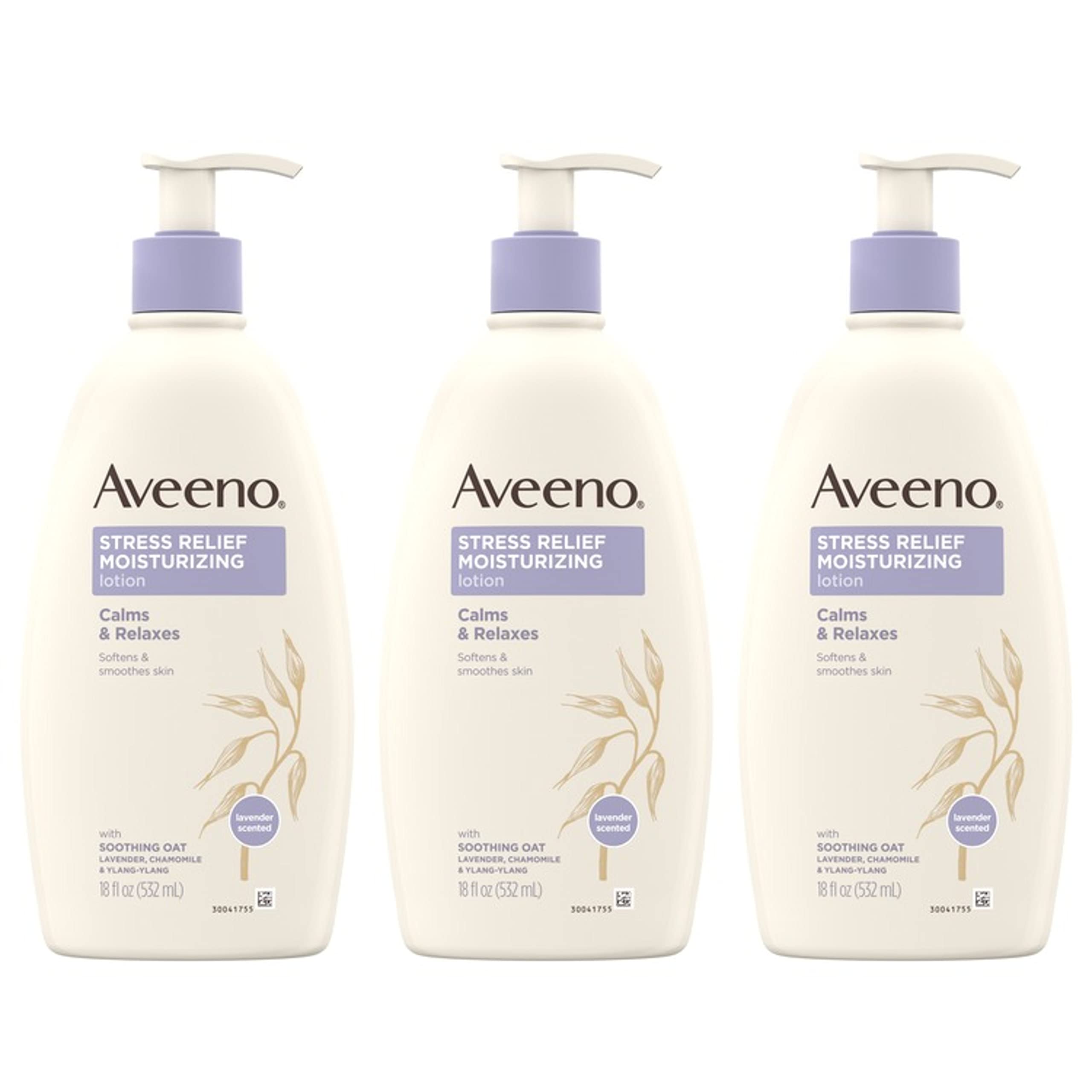aveeno-stress-relief-moisturizing-body-lotion-with-lavender-natural-oatmeal-esse image 1