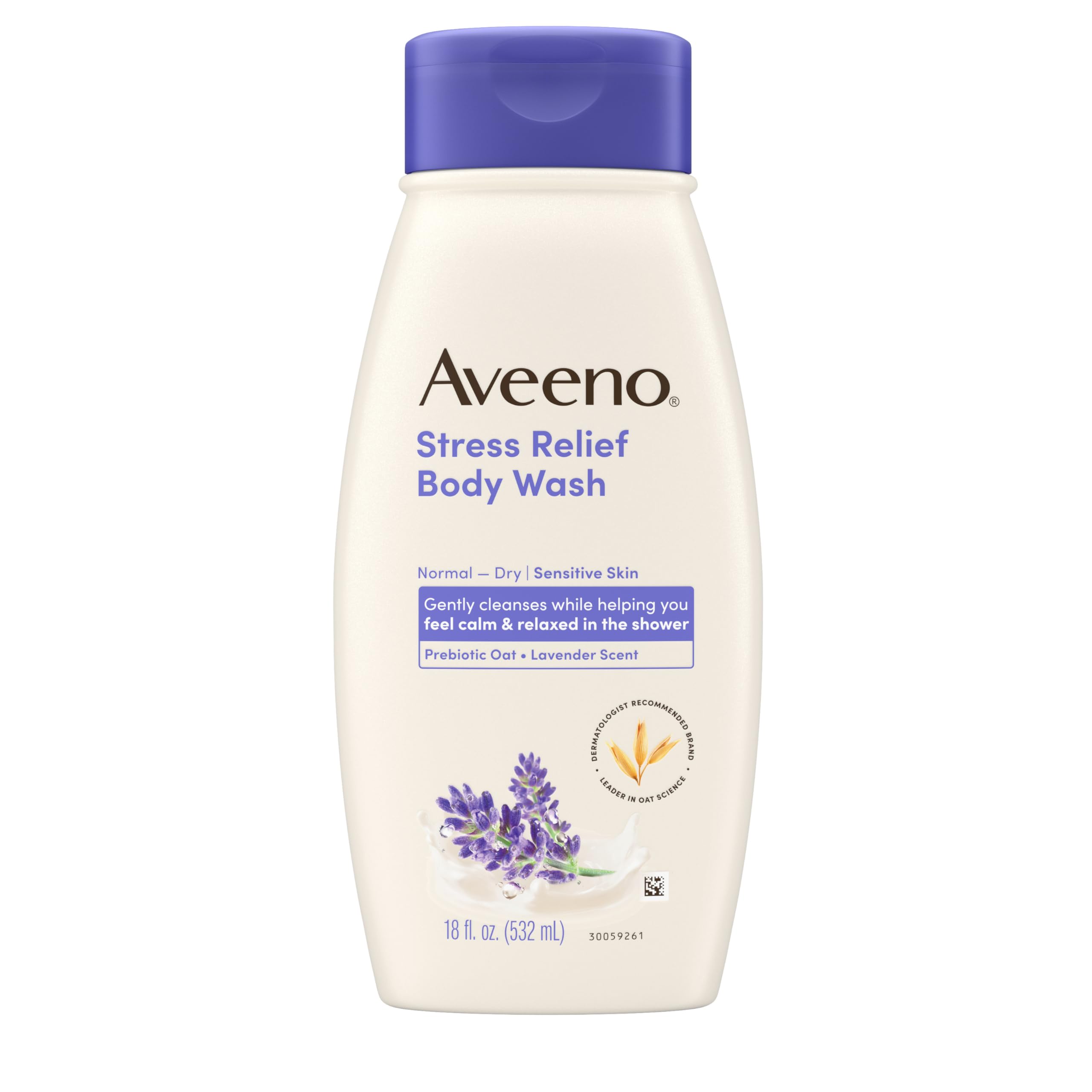 aveeno-stress-relief-body-wash-with-nourishing-oat-lavender-scent-for-sensitive- image 1