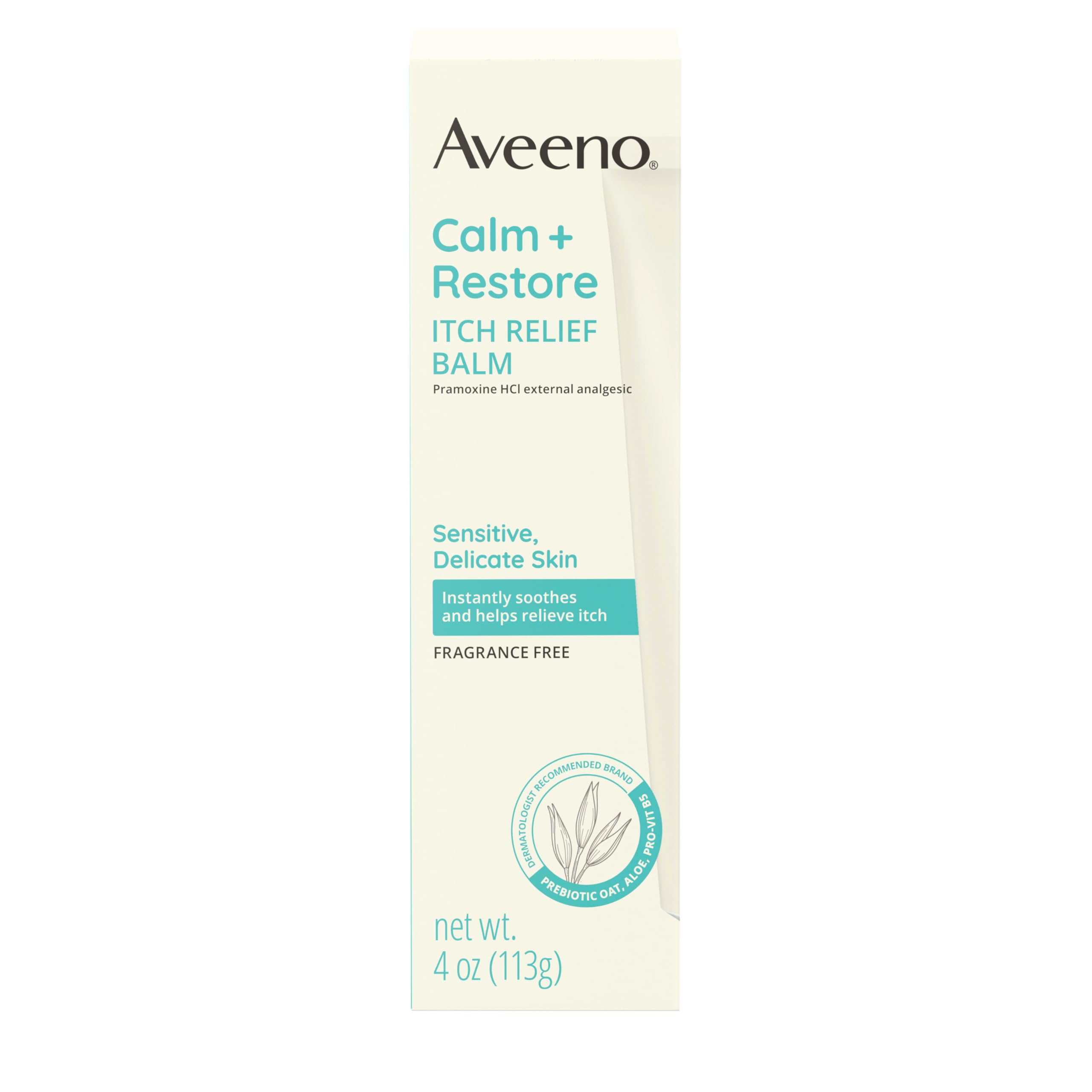 aveeno-calm-restore-itch-relief-body-balm-with-pramoxine-hcl-prebiotic-oat-aloe- image 1