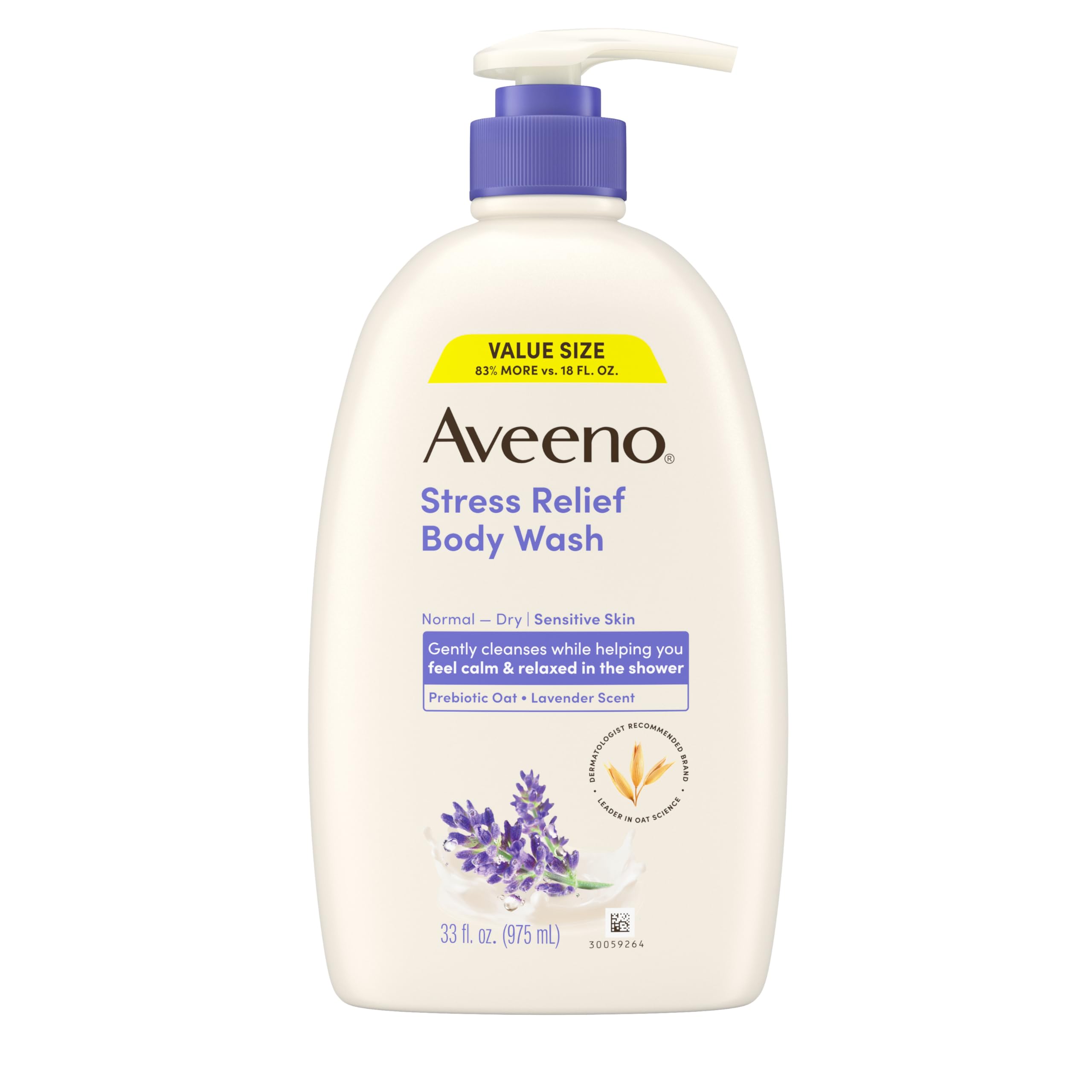 aveeno-stress-relief-body-wash-lavender-scent-with-nourishing-prebiotic-oat-sens image 1