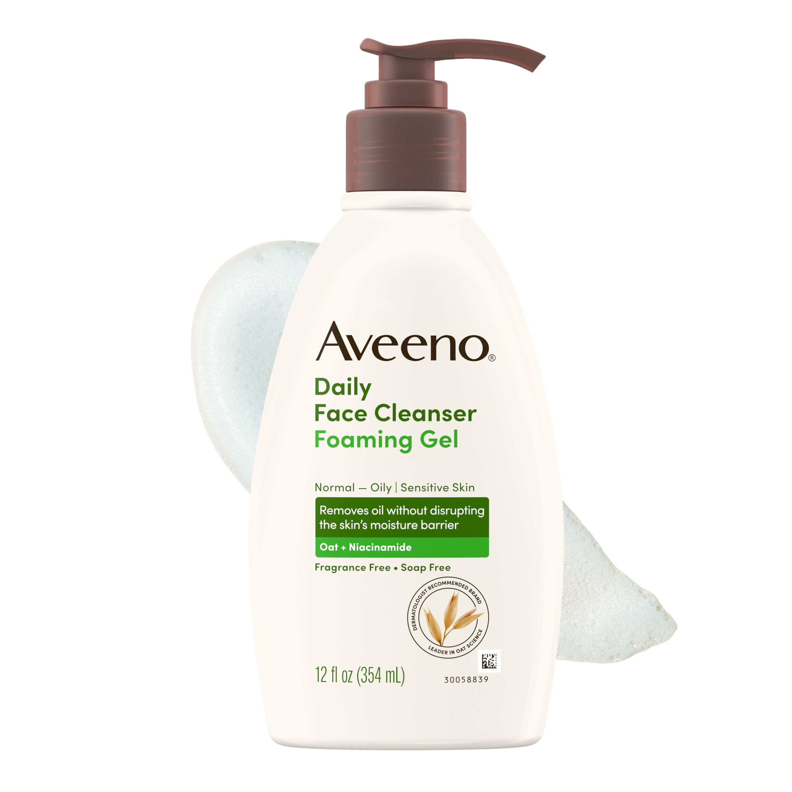 aveeno-daily-foaming-gel-facial-cleanser-prebiotic-oat-niacinamide-fragrance-fre image 1