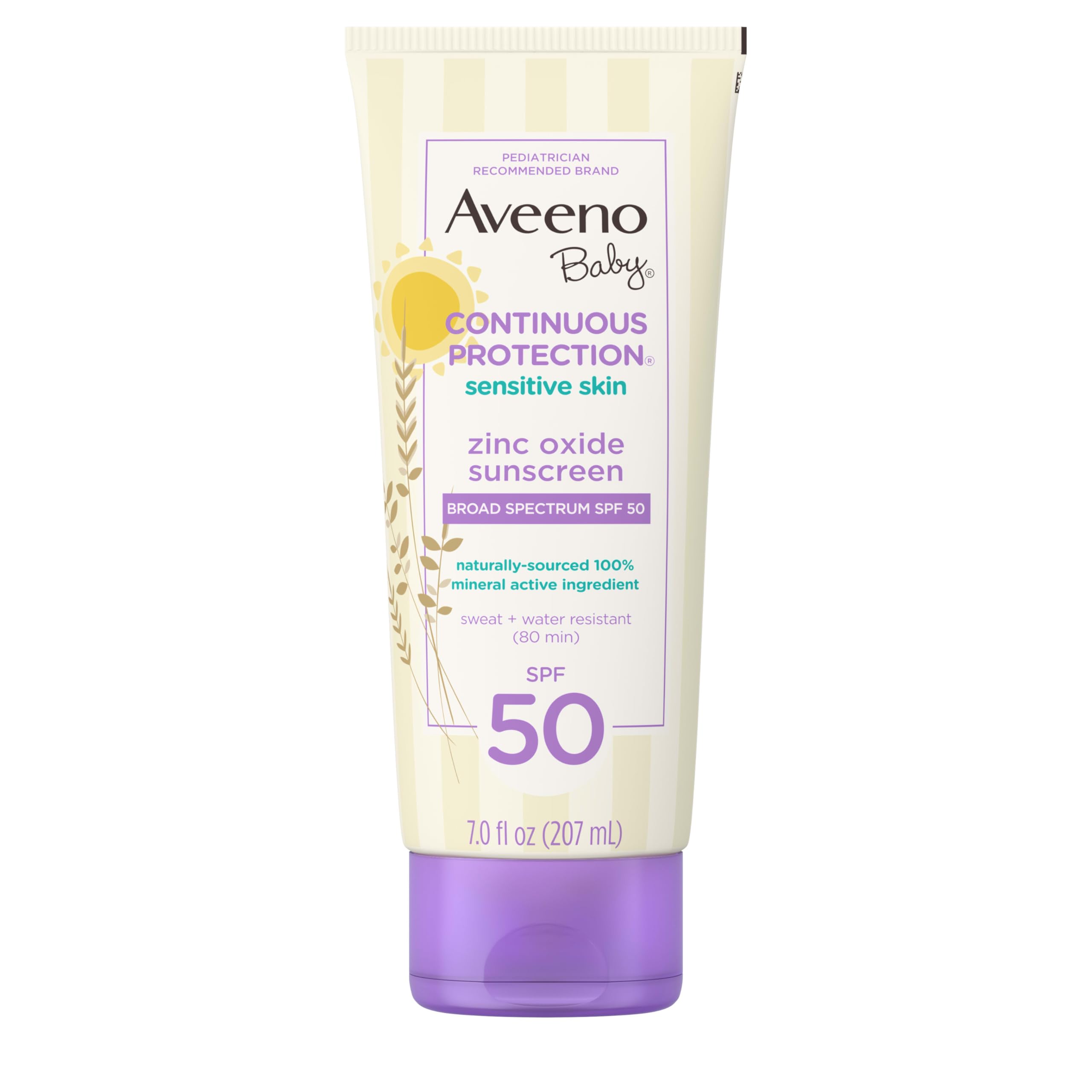aveeno-baby-continuous-protection-mineral-sunscreen-lotion-spf-50-sensitive-skin image 1