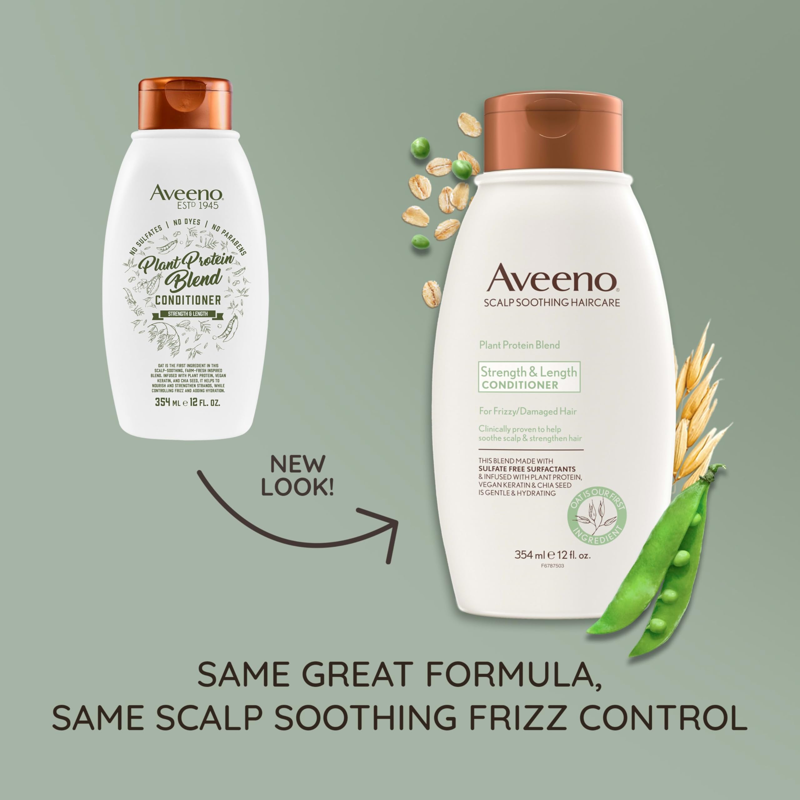 aveeno-strength-length-plant-protein-blend-conditioner-vegan-formula-for-strong- image 2